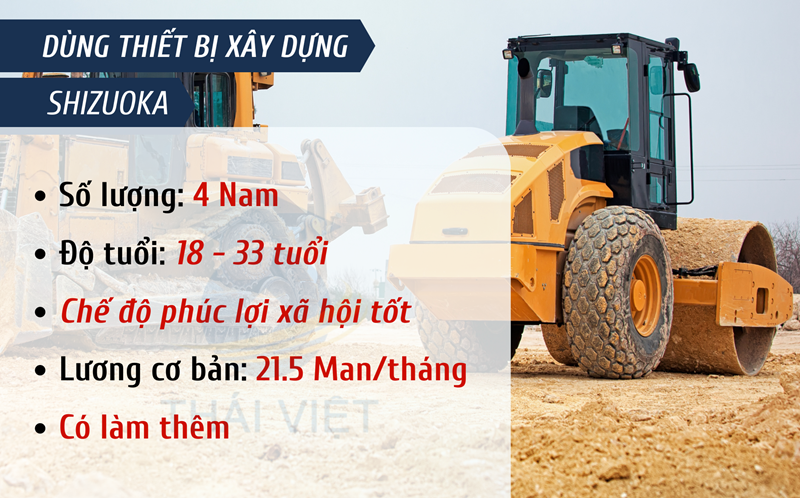 TUYỂN 4 NAM ĐƠN HÀNG DÙNG THIẾT BỊ XÂY DỰNG CÓ TĂNG CA